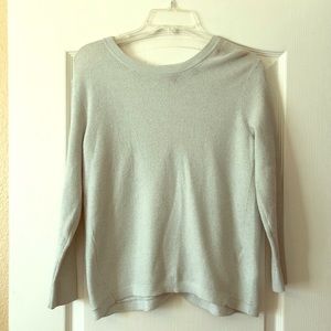 Blue open back sweater